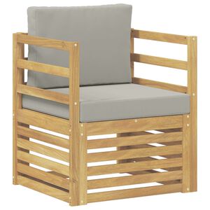 vidaXL Sofa na zewnątrz Poliester biały i jasnoszary