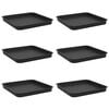 vidaXL Kwadratowa Taca na Kwiaty 6 pcs Czarny 21 x 21 x 2 cm