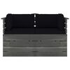 vidaXL Ogrodowa sofa 2-osobowa z palet, z poduszkami, drewno sosnowe