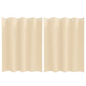 vidaXL Firany blackout z k&oacute;łkami 2 pcs Kremowy 140 x 140 cm Poliester