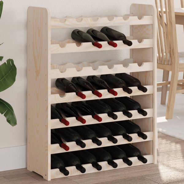 vidaXL Stojak na wino, 67,5x25x87 cm, lite drewno sosnowe