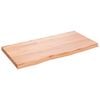 vidaXL Blat do łazienki, jasnobrązowy, 80x40x(2-4) cm, lite drewno
