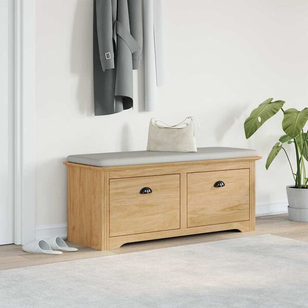 vidaXL Ławka do korytarza BODO Miodowy brąz 118 x 40 x 50 cm