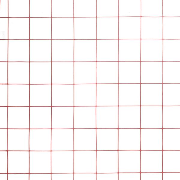 vidaXL Ogrodzenie z siatki, stal i PVC, 10x1,5 m, czerwone