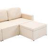 vidaXL 3-osobowa, rozkładana sofa modułowa, kremowa, tkanina