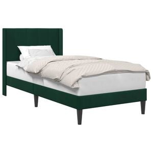 vidaXL Ramka ł&oacute;żka Z zagł&oacute;wkiem Ciemnozielony 80 x 200 cm Welur