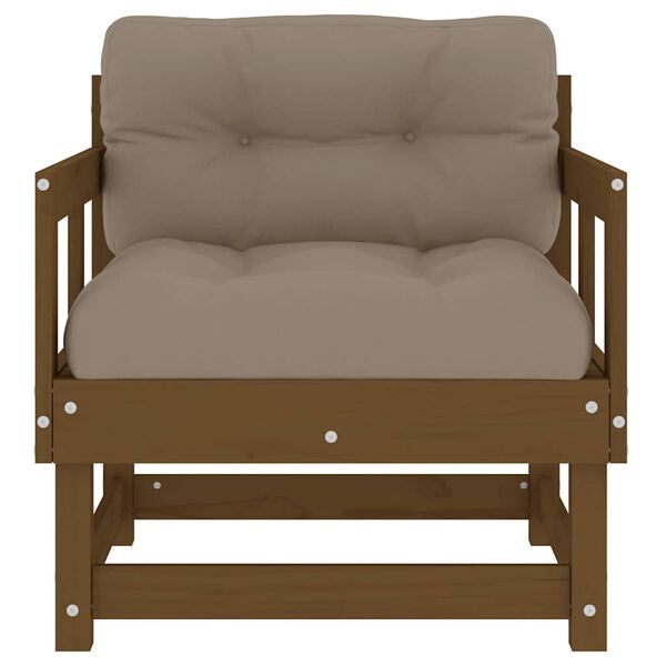 vidaXL Fotele ogrodowe z poduszkami, 2 szt., miodowe, drewno sosnowe