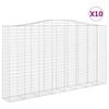 vidaXL Kosze gabionowe, 10 szt, 400x50x220/240cm, galwanizowane żelazo