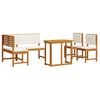 vidaXL Zestaw Ławka Ogrodowa 4 pcs Brązowy Lite Drewno Akacji