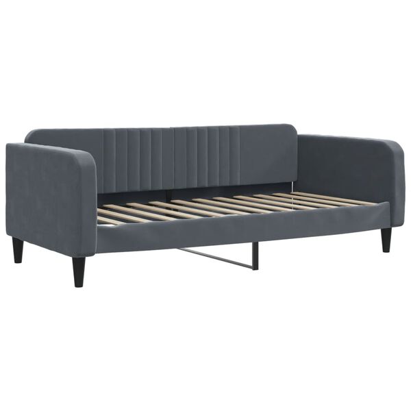vidaXL Sofa z materacem do spania, ciemnoszara, 100x200 cm, aksamit