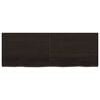 vidaXL Blat stołu, ciemnobrązowy, 140x50x(2-4) cm, lite drewno dębowe