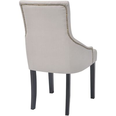 vidaXL Krzesła stołowe, 4 szt., kremowa szarość, tkanina