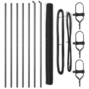 vidaXL Słupek ogrodzeniowy. Szary 10 x 1,6 m (siatka 36 mm) Stal i PVC