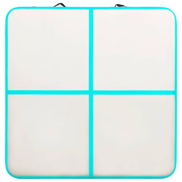 vidaXL Mata gimnastyczna z pompką, 200x200x20 cm, PVC, zielona