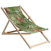 Madison Drewniany leżak plażowy Cala, 55x90x87 cm, zielony