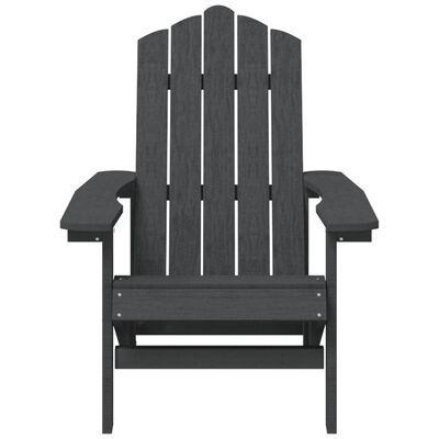 vidaXL Krzesła ogrodowe Adirondack, 2 szt., HDPE, antracytowe