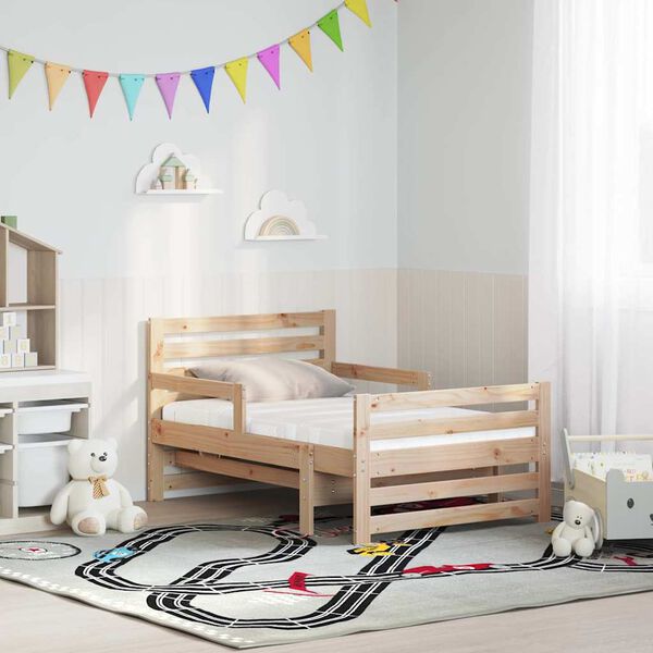 vidaXL Ramka ł&oacute;żka z materacem Brązowy 80 x 200 cm Lite drewno sosnowe