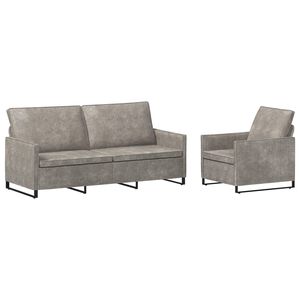 vidaXL Zestaw Sof 2 pcs jasnoszary Materiał zamszowy syntetyczny