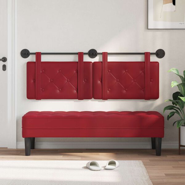 vidaXL Wisząca Głowa Czerwone wino 150 x 55 x 5 cm Sk&oacute;ra ekologiczna