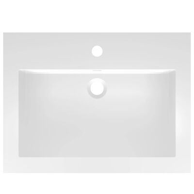 vidaXL Granitowa umywalka, 600 x 450 x 120 mm, biała