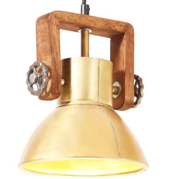 vidaXL Industrialna lampa wisząca, 25 W, mosiężna, okrągła, 19 cm, E27