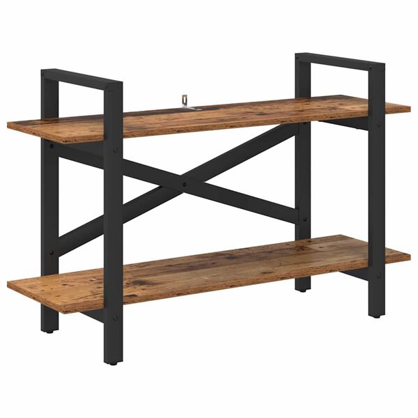 vidaXL P&oacute;łka na książki Stare drewno 100 x 33,5 x 64 cm