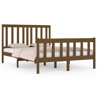 vidaXL Rama łóżka, miodowy brąz, drewno sosnowe, 120x190 cm, podwójna
