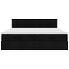 vidaXL Rama łóżka otomana z materacami, czarna, 200x200 cm, tkanina