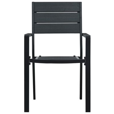 vidaXL Krzesła ogrodowe, 4 szt., czarne, HDPE o wyglądzie drewna