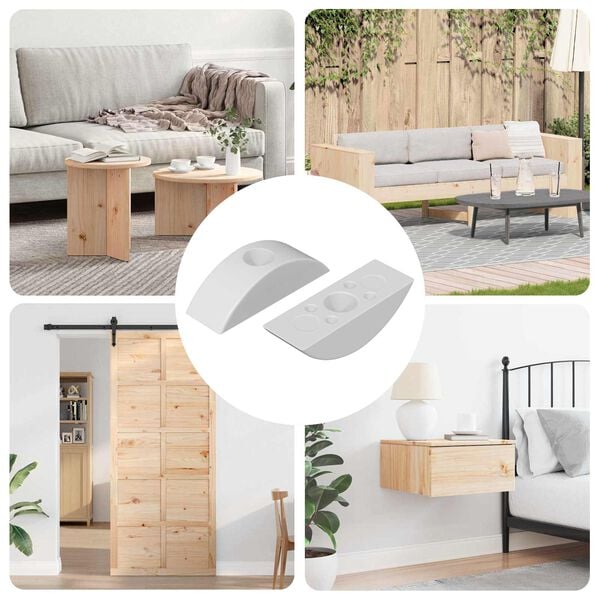 vidaXL Podkładka p&oacute;łksiężycowa 2 pcs Biały M6 PP