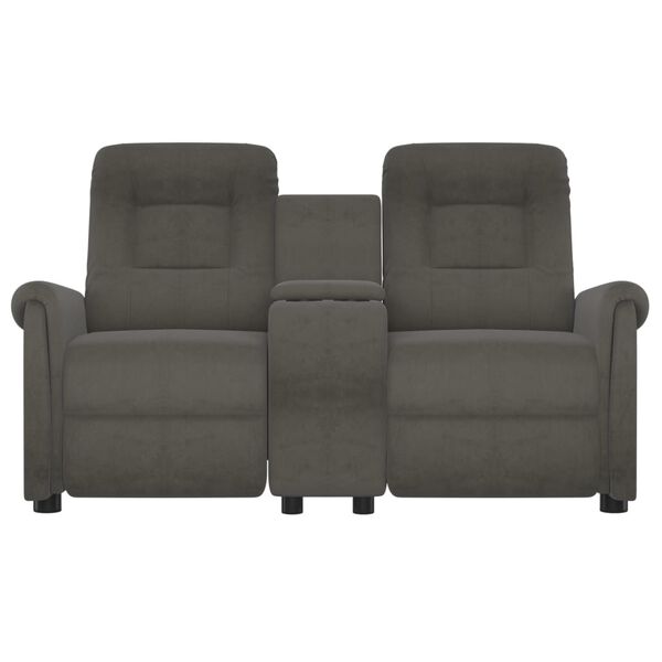 vidaXL Rozkładany fotel masujący z uchwytem, 2-os., ciemnoszary