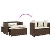 vidaXL 3-cz. zestaw mebli ogrodowych z poduszkami, brązowy, polirattan