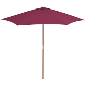 vidaXL Parasol ogrodowy na drewnianym słupku, 270 cm, bordowy