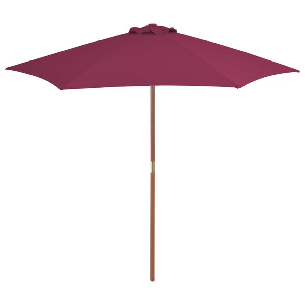 vidaXL Parasol ogrodowy na drewnianym słupku, 270 cm, bordowy