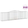 vidaXL Kosze gabionowe, 10 szt, 400x50x100/120cm, galwanizowane żelazo