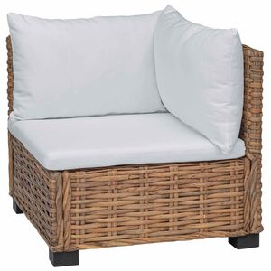 vidaXL Sofa narożna z poduszkami GENDT Naturalny rattan naturalny