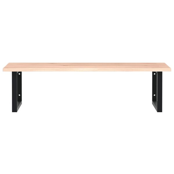 vidaXL P&oacute;łka ścienna pod umywalkę, stal i lite drewno dębowe