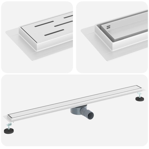 vidaXL Odpływ prysznicowy 2 w 1 z syfonem 360&deg; Srebrny 100 cm