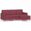 vidaXL 3-osobowa sofa z podn&oacute;żkiem winna czerwień 180 cm, tkaniną