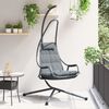 vidaXL Wiszące krzesło jajo Antracyt 94 x 107 x 196.5 cm Stal