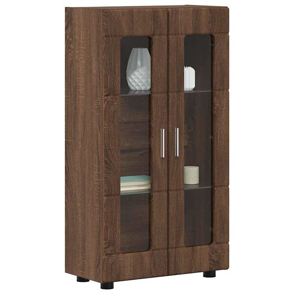 vidaXL Bufet z p&oacute;łką z drzwiami FLORIN Brązowy dąb 55,5 x 29 x 103 cm