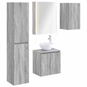 vidaXL Zestaw Szafek Łazienkowych 5 pcs Szary Sonoma 53 x 15,5 x 70 cm