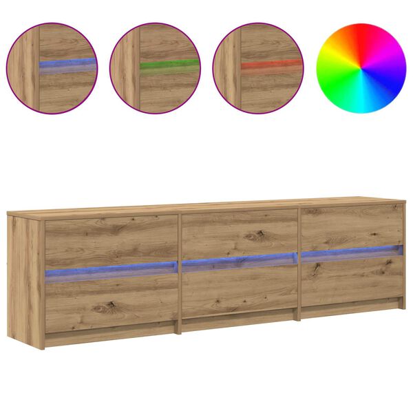 vidaXL Jednostki telewizyjne 2 pcs Dąb rzemieślniczy 180 x 34 x 50 cm