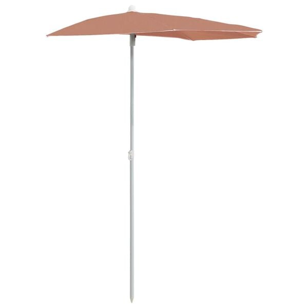 vidaXL P&oacute;łokrągły parasol ogrodowy na słupku, 180x90 cm, terakota