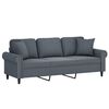 vidaXL 3-osobowa sofa z poduszkami, ciemnoszara, 180 cm, aksamit
