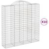 vidaXL Kosze gabionowe, 10 szt, 200x50x200/220cm, galwanizowane żelazo