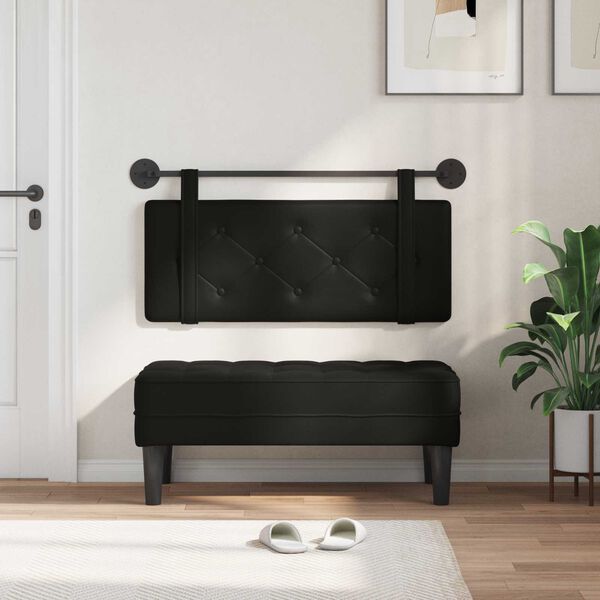 vidaXL Wisząca Głowa Czarny 100 cm Sk&oacute;ra ekologiczna