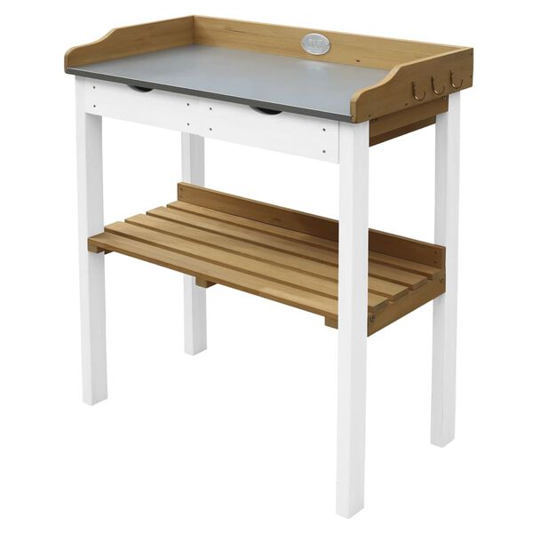AXI Stolik do przesadzania roślin z 2 szufladami, brązowo-biały