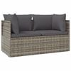 vidaXL 2-osobowa sofa ogrodowa z poduszkami, szara, polirattan