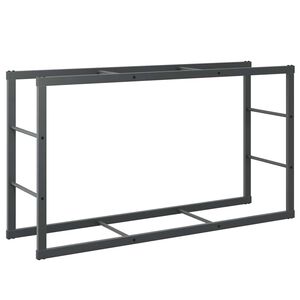 vidaXL Stojak na drewno opałowe czarny 110x30x61 cm stalowy